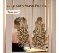 Long Wavy Clip In Ponytail Synthetic Hair Extension(04) | Luxurious big waves, per instant volume, secure claw clip, heat resistant fiber, stylish look