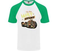Long Way Home T-Shirt Baseball Uomo Fruit of the Loom Cotone Manica Corta