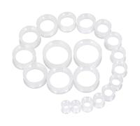 Longbeauty 20pcs tunnel kit 2g-1 pollice silicone orecchio pelle calibri tappi espansione orecchio estendere set, Silicone,