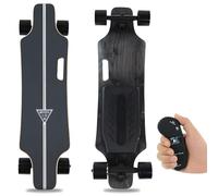 Longboard Elettrico con Telecomando Intelligente, Velocità Massima 25km/h e Autonomia di Percorso 15km, Controllo 4 Velocità con Display della Velocità, Design di Longboard(8Km,Smart Remote)