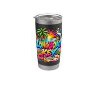 Longboat Key Florida Tropical Graffiti Art Design Bicchiere termico in acciaio inox doppia parete