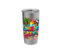 Longboat Key Florida Tropical Graffiti Art Design Bicchiere termico in acciaio inox doppia parete