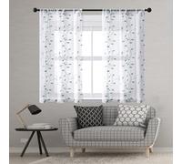 LONGCAO Tende Trasparenti 100 x 230 cm Tende Camera da Letto Trasparente con Effetto Lino Curtains Soggiorno Eleganti Trasparenti per Camera da Letto di Ragazze e Bambini, Blu