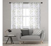 LONGCAO Tende Trasparenti 130 x 230 cm Tende Camera da Letto Trasparente con Effetto Lino Curtains Soggiorno Eleganti Trasparenti per Camera da Letto di Ragazze e Bambini, Verde