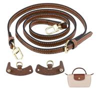 Longchamp Borsa Donna con Tracolla Regolabile e 2 Adattatori, Cinghie di Trasporto in Pelle Giallo-Marrone Sostituibili per Mini Bag