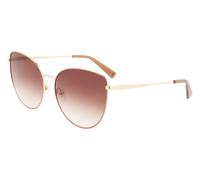 LONGCHAMP Donna LO158S 721 Occhiali da sole Metallo Oro Marrone Cat Eye Normale Sfumato