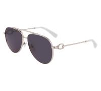 LONGCHAMP Donna LONGCHAMP LO178S 044 Occhiali da sole Metallo Argento Pilot Normale