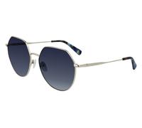 LONGCHAMP Unisex LO154S 713 Occhiali da sole Metallo Argento Grigio Rotonda Sfumato