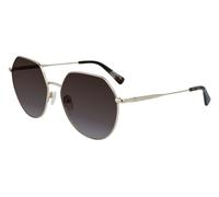 LONGCHAMP Unisex LO154S 727 Occhiali da sole Metallo Oro Marrone Rotonda Sfumato
