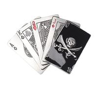 Longcreek Fibbia per cintura teschio per uomo, fibbia per cintura teschio spada incrociata, fibbia per cintura teschio carte da gioco scala reale, fibbia per cintura teschio da poker