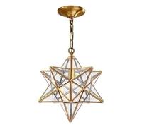 LONGDU Moderno Lampadario in Vetro a Stella Semplicità, Lampada a Sospensione in Rame Americano Decorazione for Interni Lampada a Sospensione, for Isola Cucina Sala da Pranzo Camera da Letto Corridoio