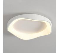 LONGDUOU Lampada da soffitto nordica, Calda e Romantica, a LED, Semplice e Luminosa, for la casa, con dimmer Tricolore, Luce Piatta for corridoio, Camera da Letto, Veranda(White,42cm)