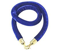 Longer and Thicker Crowd Control Rope Barrier with Plated Hooks,Stanchion Queue Velvet Ropes,Red/Black/Blue(Blue,120cm(47.2inch))