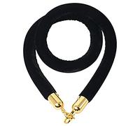 Longer and Thicker Crowd Control Rope Barrier with Plated Hooks,Stanchion Queue Velvet Ropes,Red/Black/Blue(Black,180cm(70.9inch))