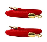 Longer and Thicker Crowd Control Rope Barrier with Plated Hooks,Stanchion Queue Velvet Ropes,Two-Piece(2.5m(8.2ft))