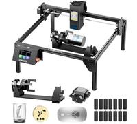LONGER Incisore Laser 20W con Assistenza Aria, CNC Taglio e Incisione Laser Fai-da-te su Legno, Metallo, Vetro, Schermo Touch 3,5", Incisione a Colori, Area 40×40 cm, Rullo Rotante 3 in 1