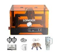 LONGER Ray MiniS Incisore Laser 10W con Custodia, Classe 1, Supporto Incisione Offline, Interruttore di Emergenza, Laser a Diodo per Incisione e Taglio su Legno, Acrilico, Metallo Rivestito e Pelle