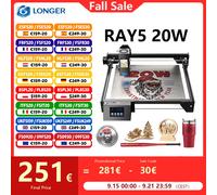Più lungo RAY5 20W incisore Laser Touch Screen Chipset a 32 bit WIFI 0.08*0.1mm Laser Spot incisione macchina da taglio Area 375*375mm LONGER RAY5 20W