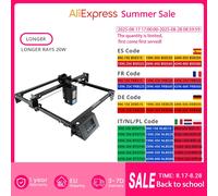 LONGER RAY5 20W Taglierina per incisore laser Messa a fuoco fissa 0,08 * 0,1 mm Punto laser Touchscreen a colori Chipset a 32 bit Area di lavoro 375 * 375 mm