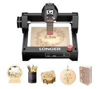 LONGER Ray5 Mini Incisore Laser 2.5W, Alta Velocità 12000mm/min, Area di Lavoro 140x130mm, Connessione WiFi, Sicurezza con Arresto Emergenza, per Legno, Metallo, Acrilico e Pelle