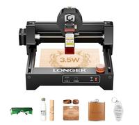 LONGER Ray5 Mini macchina per incisione laser 3,5 W, macchina da taglio ad alta velocità 12.000 mm/min, area di incisione 140 x 130 mm, funzione Wi-Fi integrata, arresto di emergenza di sicurezza