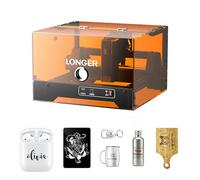LONGER Ray5 miniS Incisore Laser, Incisore e Taglierina Laser 5,5W Classe 1 con Carcassa Protettiva, WiFi, Arresto Emergenza, per Legno, Metallo, Acrilico e Pelle, 130 x 120 mm