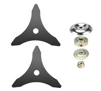 LONGHAO 2+1 PCS Decespugliatore per Prato Lame per Decespugliatore 25.4 mm Lame Mulching per Decespugliatore Lame per Decespugliatore,per Prato, Giardino Rimozione Erbacce (#1)