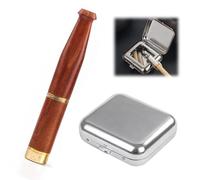 LONGHAO 2 pcs Bocchino da Uomo Posacenere Portatile Tascabile Porta Sigarette in Legno Posacenere da Viaggio con Coperchio Bocchino con Filtro,per Sigarette di Dimensioni Regolare (#1)