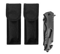 LONGHAO 2 pcs Fodero per Coltelli Tascabili,Fodero Coltello in Tessuto,Guaina da Caccia Custodia,Fodero per Coltello in Pelle,Custodia per Coltello Pieghevole,per L'Esplorazione della Giungla