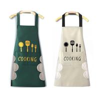 LONGHAO 2pcs Grembiule da Cucina Impermeabile,Grembiule per pulirsi le mani,Grembiule da Cucina per Coppie,Grembiuli da cucina per uomo donna,con Paia di Maniche,che può pulire le mani,per cucinare
