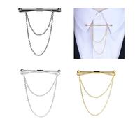 LONGHAO 3 Pcs Fermacravatta A Clip Per Camicia,Clip Del Colletto Della Camicia,Spill Per Cravatta Da Uomo,Con Catenina,Accessori Per Abiti Da Uomo,Per Anniversario Di Matrimonio Affari Vita
