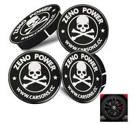 LONGHAO 4 Pcs Coprimozzi Coprimozzo Ruota Tappo,Coprimozzi Teschio,Coprimozzo Craneo Auto Universale,Diametro 60mm,Punisher Skull Teschio,Per Copri Mozzo (Nero 3)