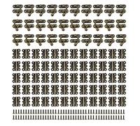 LONGHAO 90 Pcs,Gancio A Scatto Hasp,Hasp Antico Legno,Antico Hasp Gancio Chiusura,Fibbia Per Scatola Antica,Serratura Vintage Sinistra/Destra,Cerniere A Farfalla Antiche,Per Scatole Di Legno