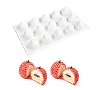 LONGHAO Stampo in silicone 3D a forma di litchi con texture realistica alla frutta, flessibile, antiaderente, per mousse, torte, gelatina, cioccolato, fondente, progetti di cottura fai da te