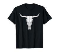 Longhorn - Testa di teschio di toro e mucca, cowboy occidentale Maglietta