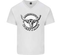 Longhorns È Ciò Che Mi Piace Maglietta In Cotone A V-Collo Per Uomo