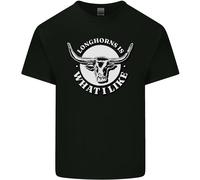 Longhorns Is What mi Piace Mucca Bovini T-Shirt Ragazzi Ragazze