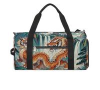 Longhu Mountain Waterfall, borsa da palestra in Cina per uomo e donna, resistente all'acqua, borsa da viaggio leggera per sport di viaggio, bianca, taglia unica