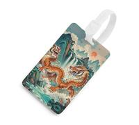 Longhu Mountain Waterfall, China Luggage Tag Funny Luggage Identifier Tags per Zaini Etichette uniche per borse da viaggio Etichette identificative per valigie Identificare etichette per donne e