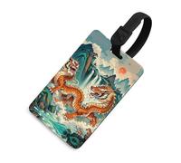 Longhu Mountain Waterfall, China Luggage Tag Funny Luggage Identifier Tags per zaini Etichette uniche per borse da viaggio Etichette identificative per bagagli da viaggio Etichette identificative