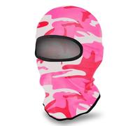 LONGKING Passamontagna, Maschera da Sci, Balaclava per Uomo e Donna, Protezione UV, Antivento, Caldo, Motociclismo, Snowboard, Ciclismo, Sport all'Aria Aperta, Camo Rosa