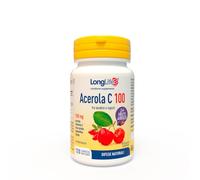 LongLife® Acerola C 100 | Integratore masticabile con acerola, vitamina C, rosa canina, esperidina e rutina | Difese immunitarie | 120 compresse | Gusto frutti di bosco | Vegano e senza glutine