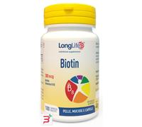 LongLife Biotin Integratore Biotina 300mcg Pelle Capelli Mucose, 100 Compresse