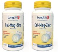 LongLife® Cal-Mag-Zinc | Integratore di calcio, magnesio e zinco, con vitamina D | Alta biodisponibilità | Salute delle ossa e del sistema nervoso | 2 mesi di trattamento | Vegetariano e senza glutine