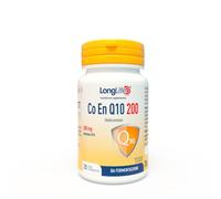 LongLife® CO EN Q10 200 | Coenzima Q10, ubidecarenone puro | Alto dosaggio con vitamina E | Da fermentazione | Energia e vitalità | 20 perle fotoprotette | Senza glutine e doping free