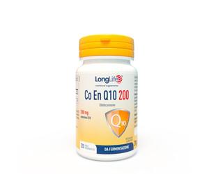 LongLife® CO EN Q10 200 | Coenzima Q10, ubidecarenone puro | Alto dosaggio con vitamina E | Da fermentazione | Energia e vitalità | 20 perle fotoprotette | Senza glutine e doping free