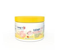 LongLife® Collagen 5000 Powder | 5000 mg di collagene idrolizzato di tipo I e III in polvere Verisol®| Con vitamina C | Benessere della pelle | 25 dosi | Gusto pesca e senza glutine