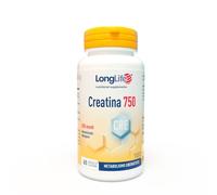 LongLife® Creatina 750 | Creatina monoidrato micronizzata ultrapura | Energia e forza muscolare | Performance fisica e sportiva | 60 capsule | Senza glutine e doping free