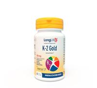 LongLife® K-2 Gold | Con vitamina K2 da natto (MenaQ7®) | Alta biodisponibilità | Benessere osseo e cardiovascolare | Fino a 2 mesi di trattamento | Senza glutine