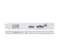 Longlife - Metro pieghevole 2 m, sistema metrico, 10 parti, colore: Bianco - NUO